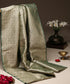Green_and_Gold_Pure_Katan_Silk_Banarasi_Handloom_Fabric_with_Paisleys_WeaverStory_01