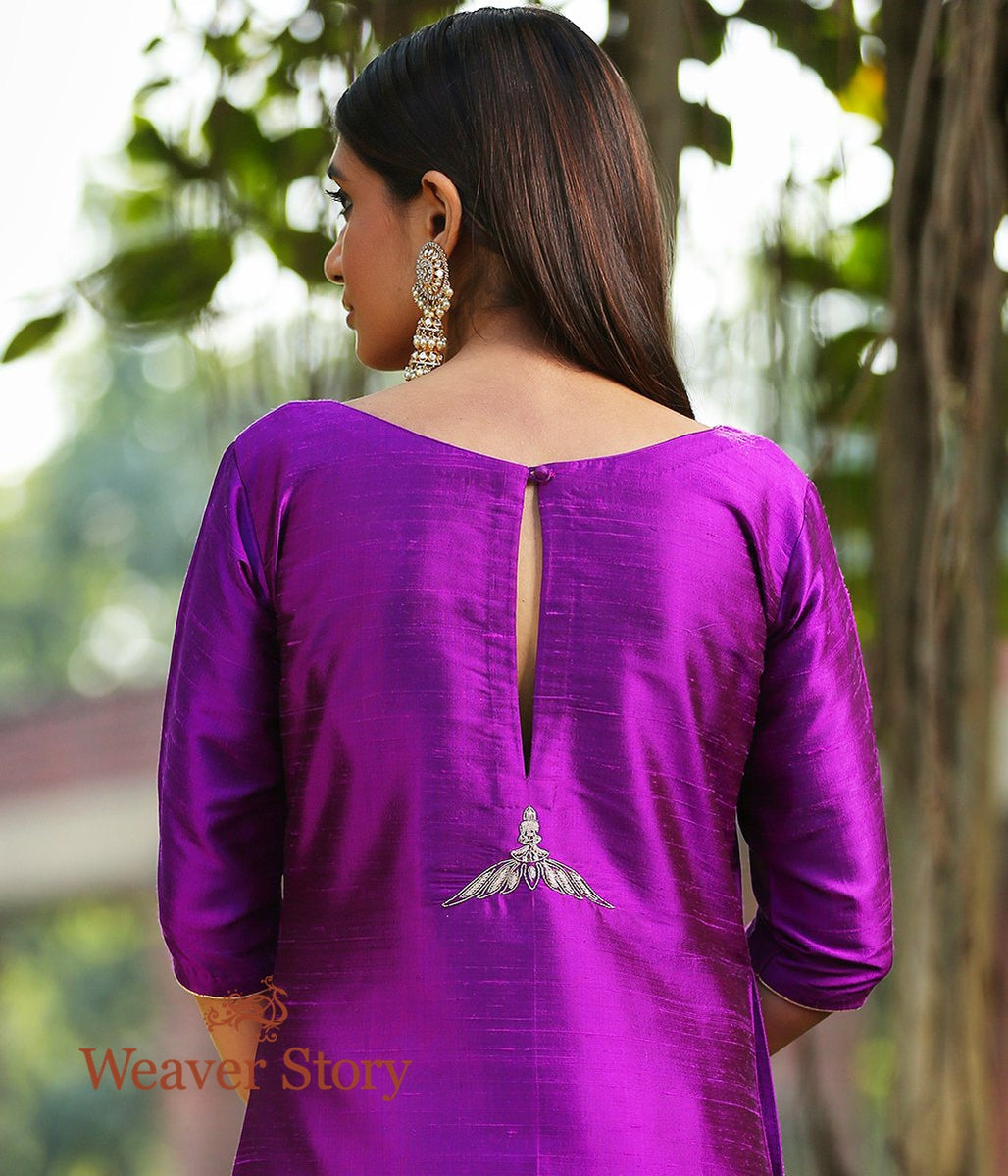 Purple_Raw_Silk_Kurta_With_Zardozi_Detailing_and_Zardozi_Dupatta_WeaverStory_05