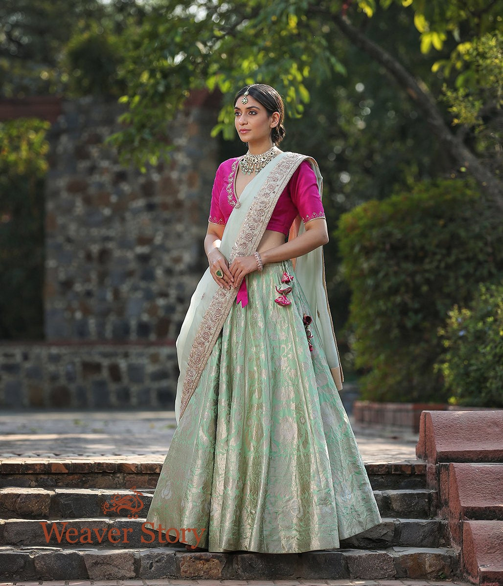 Handwoven_Light_Green_Sona_Rupa_Zari_Kadhwa_Lehenga_WeaverStory_01