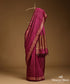 Dark_Majenta_Twill_Weave_Pure_Mulberry_Silk_Saree_With_Horizontal_Zari_Lines_WeaverStory_01