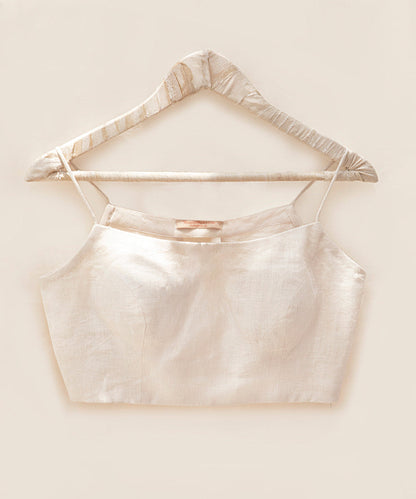 Offwhite_Handloom_Pure_Linen_Stitched_Blouse_With_Straps_WeaverStory_02