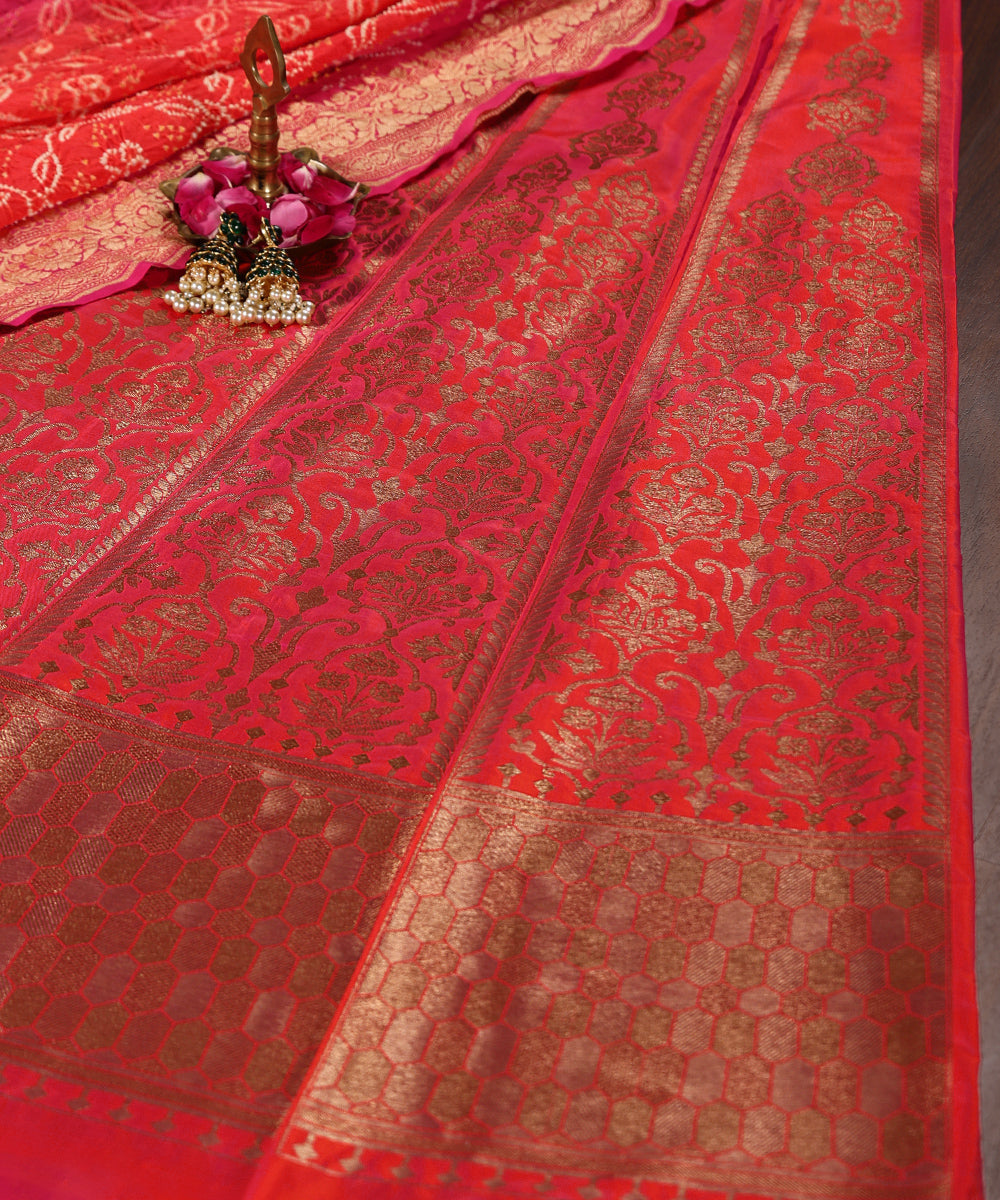 Pink_And_Orange_Dual_Tone_Handloom_Pure_Katan_Silk_Banarasi_Lehenga_With_Antique_Zari_WeaverStory_01