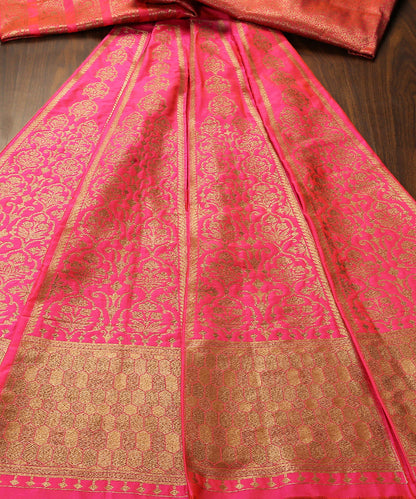 Handloom_Hot_Pink_Pure_Katan_Silk_Banarasi_Lehenga_With_Antique_Zari_WeaverStory_02