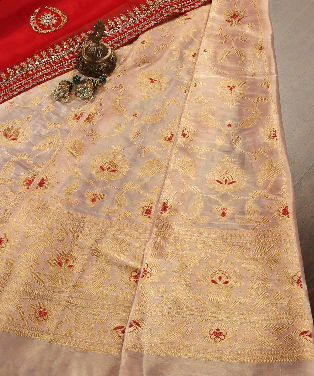 Pink_Handloom_Tissue_Silk_Banarasi_Lehenga_Zari_Border_WeaverStory_01