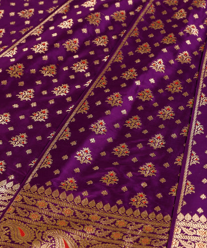 Purple_Handloom_Pure_Katan_Silk_Banarasi_Lehenga_With_Kadhwa_Meenakari_Booti_WeaverStory_03
