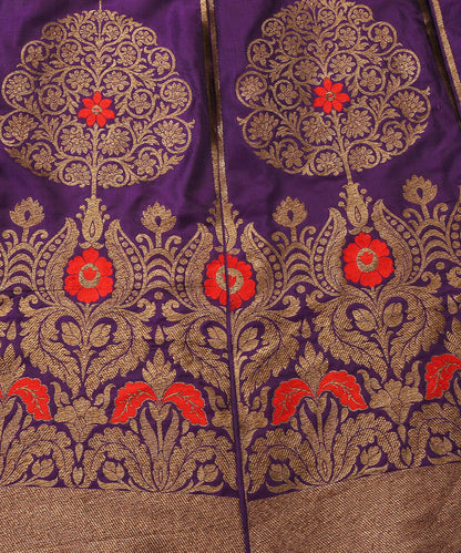 Handloom_Purple_Pure_Katan_Silk_Banarasi_Lehenga_With_Antique_Zari_And_Meenakari_WeaverStory_04