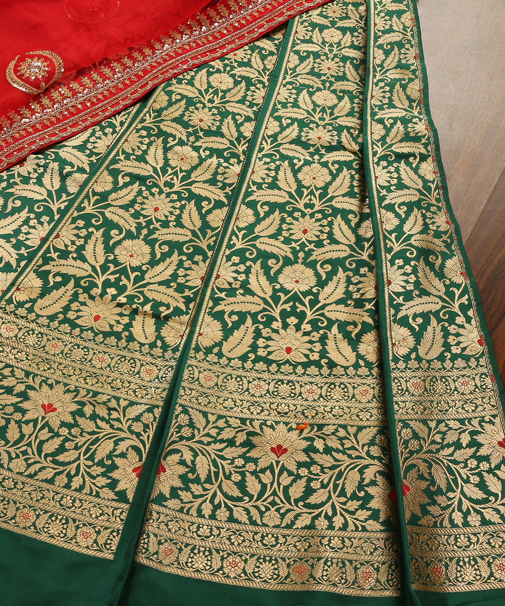 Handloom_Green_Pure_Katan_Silk_Brocade_Banarasi_Lehenga_WeaverStory_01