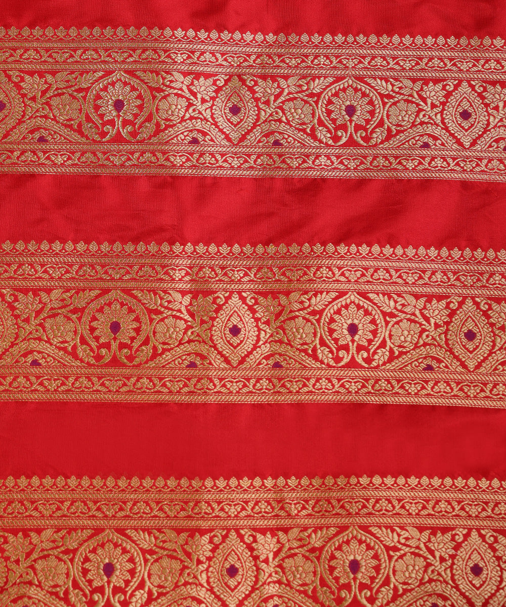 Red_Handloom_Pure_Katan_Silk_Banarasi_Lehenga_With_Meenakari_WeaverStory_06