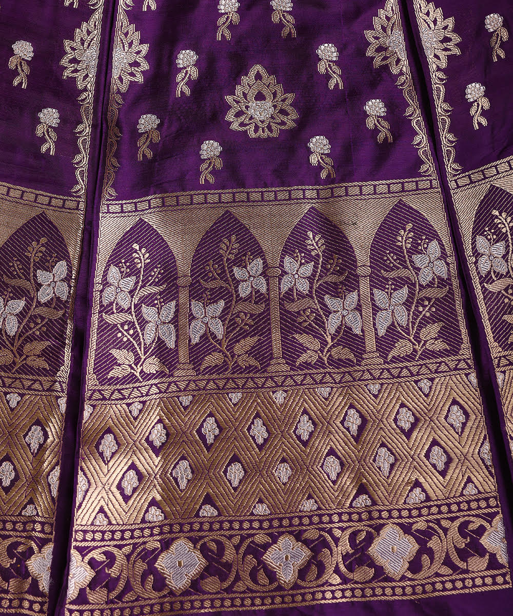Purple_Handloom_Pure_Katan_Silk_Kimkhab_Banarasi_Lehenga_With_Kadhwa_Meenakari_WeaverStory_03