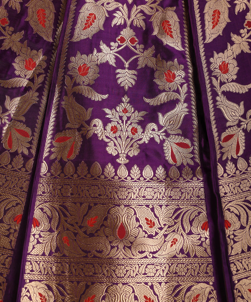 Handloom_Purple_Pure_Katan_Silk_Kimkhab_Banarasi_Lehenga_With_Kadhwa_Meenakari_WeaverStory_03