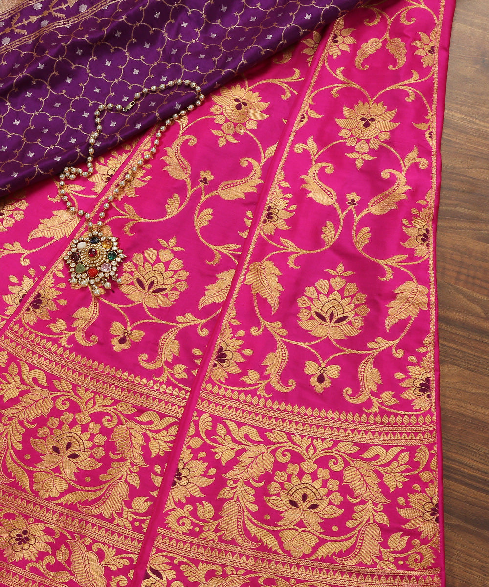 Handloom_Magenta_Meenakari_Banarasi_Lehenga_with_24_Kali_WeaverStory_01