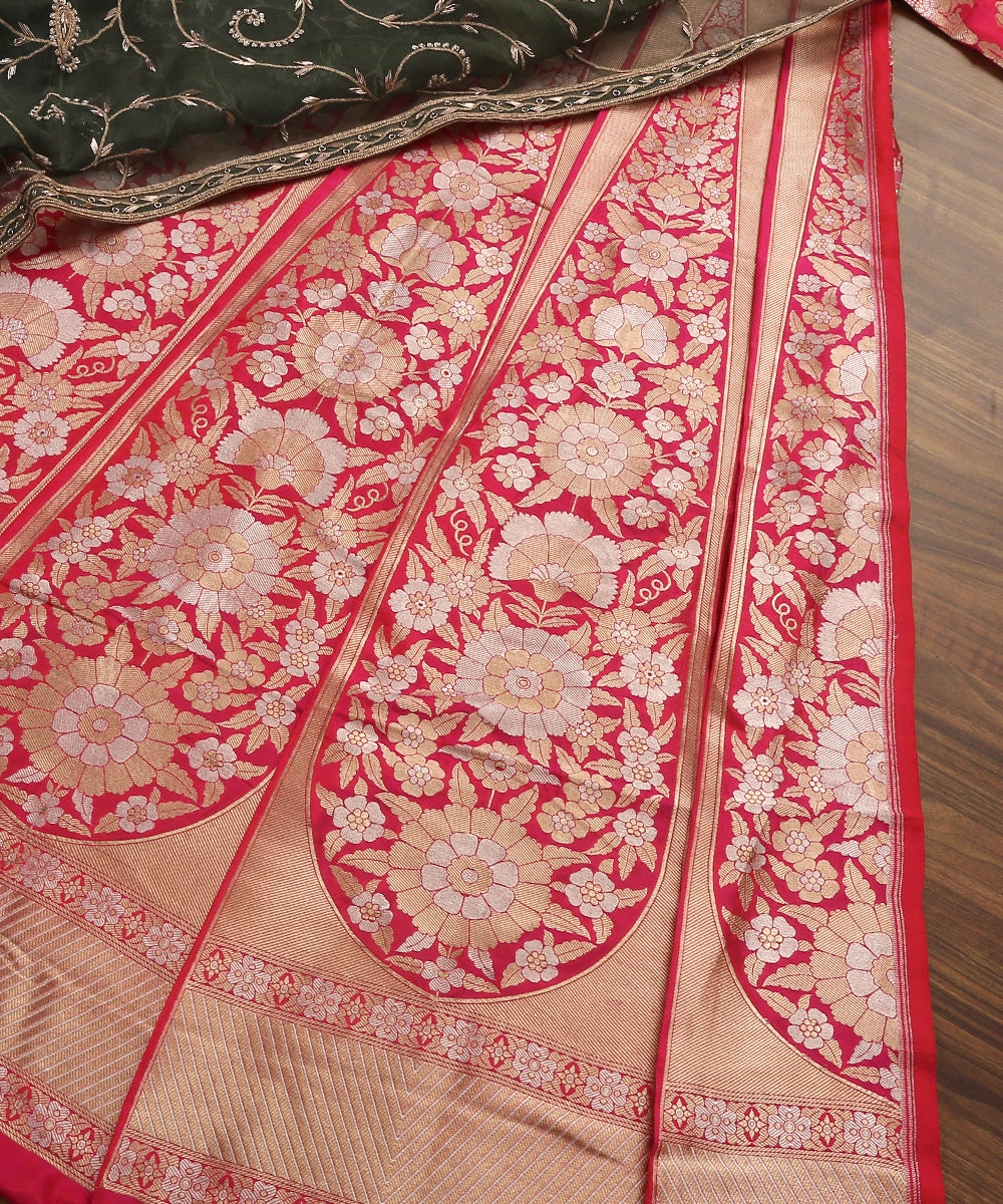 Handloom_Pink_Banarasi_Lehenga_With_Brocade_Blouse_And_Zari_Border_WeaverStory_01