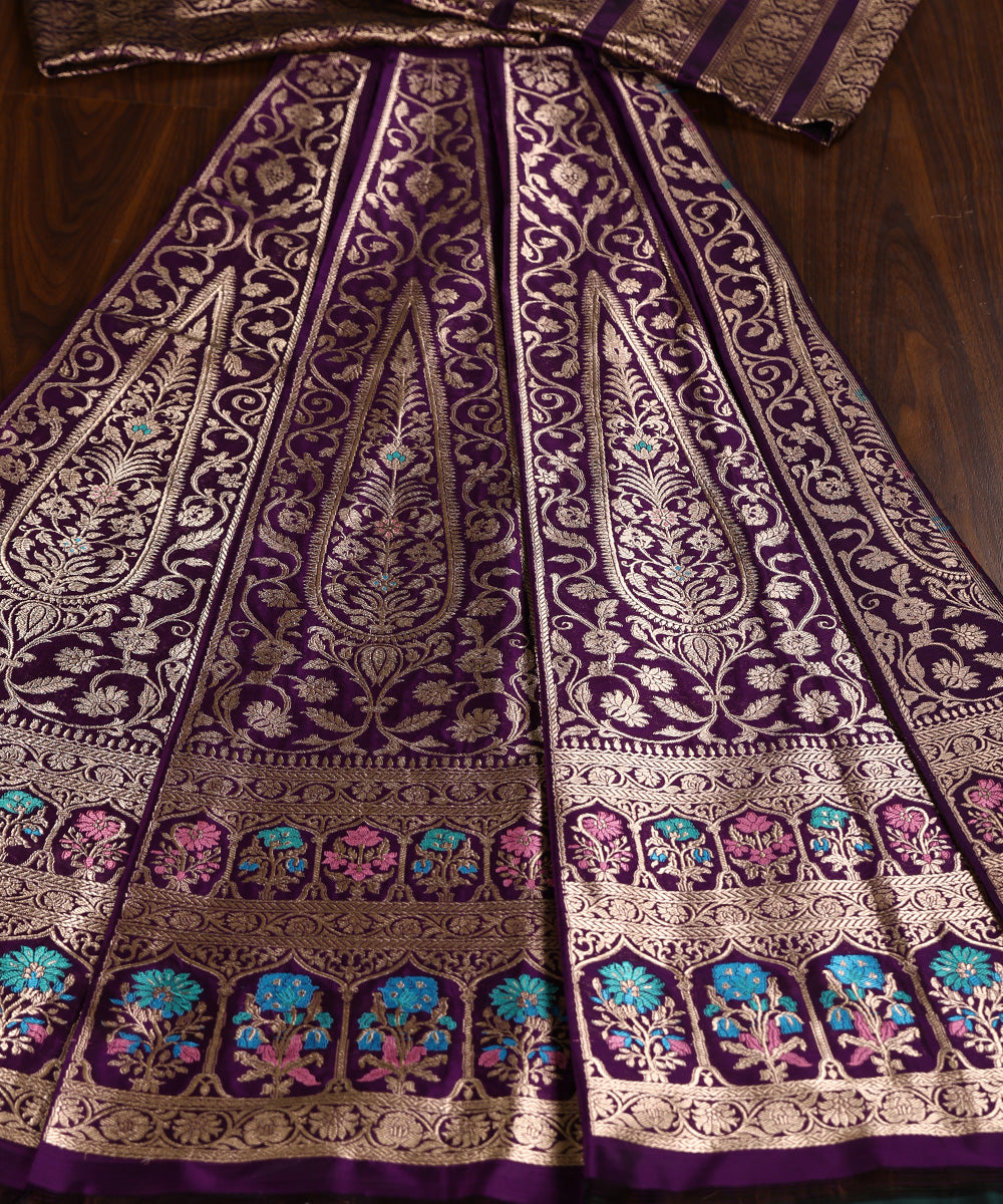 Handloom_Purple_Pure_Katan_Silk_Banarasi_Lehenga_With_Meenakari_WeaverStory_02