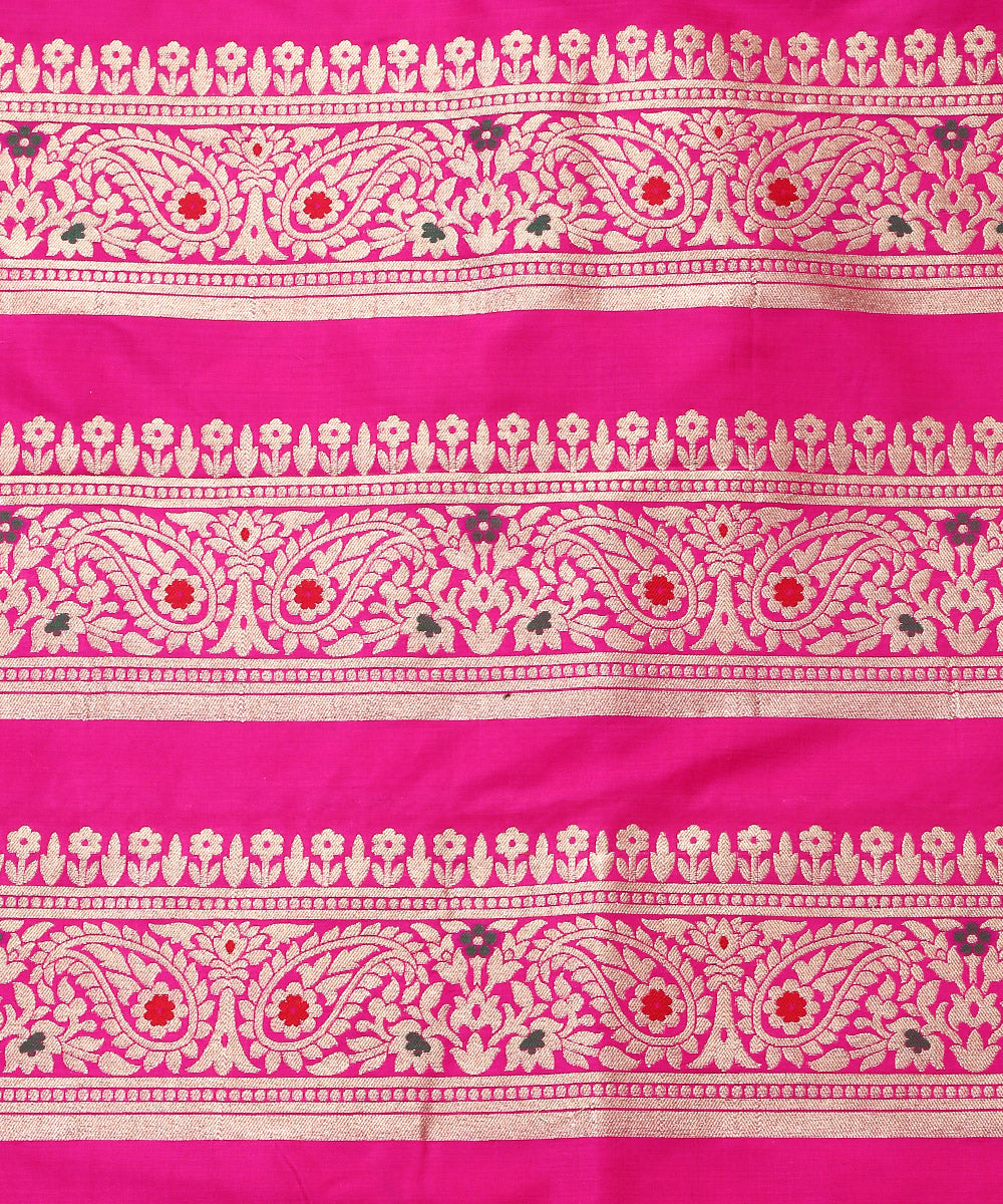 Handloom_Hot_Pink_Pure_Katan_Silk_Banarasi_Lehenga_with_Meenakari_Skirt_Border_WeaverStory_06