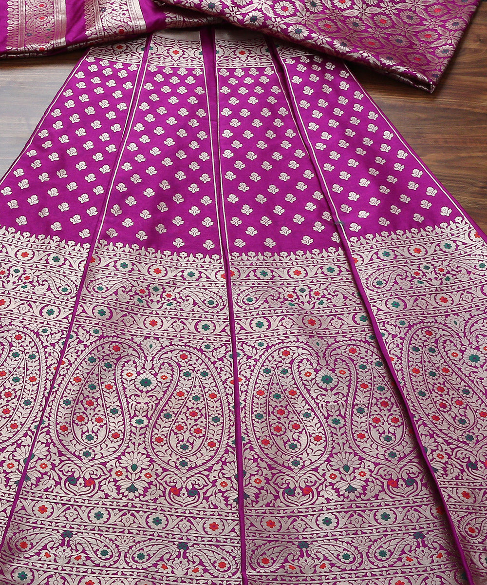 Purple_Handloom_Pure_Katan_Silk_Banarasi_Lehenga_with_Meenakari_Skirt_Border_WeaverStory_02