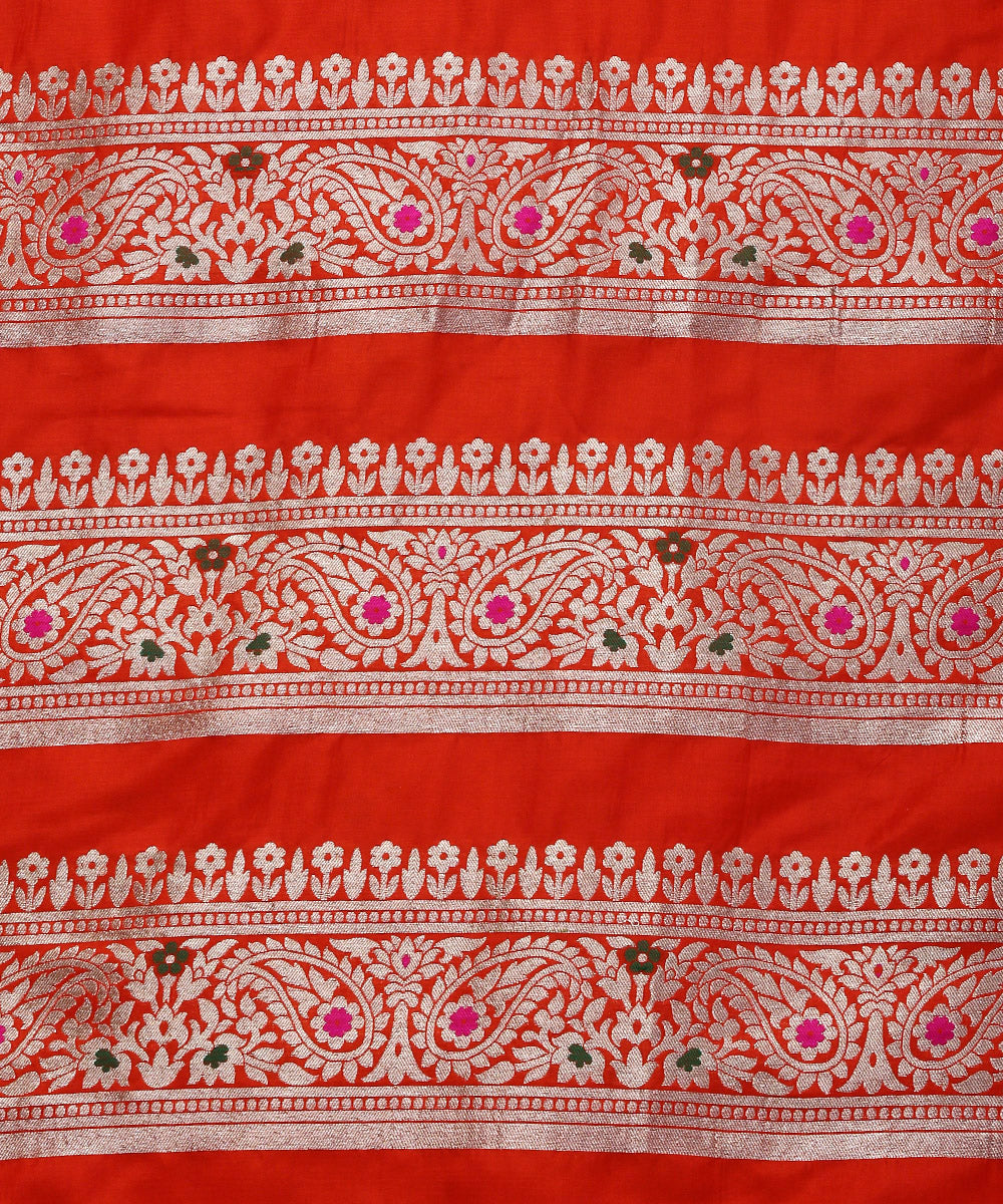Handloom_Orange_Pure_Katan_Silk_Banarasi_Lehenga_with_Meenakari_Skirt_Border_WeaverStory_06