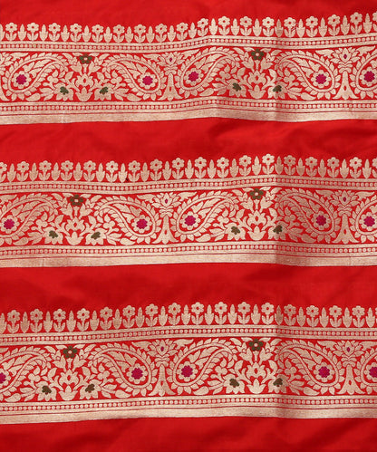 Red_Handloom_Pure_Katan_Silk_Banarasi_Lehenga_with_Meenakari_Skirt_Border_WeaverStory_06