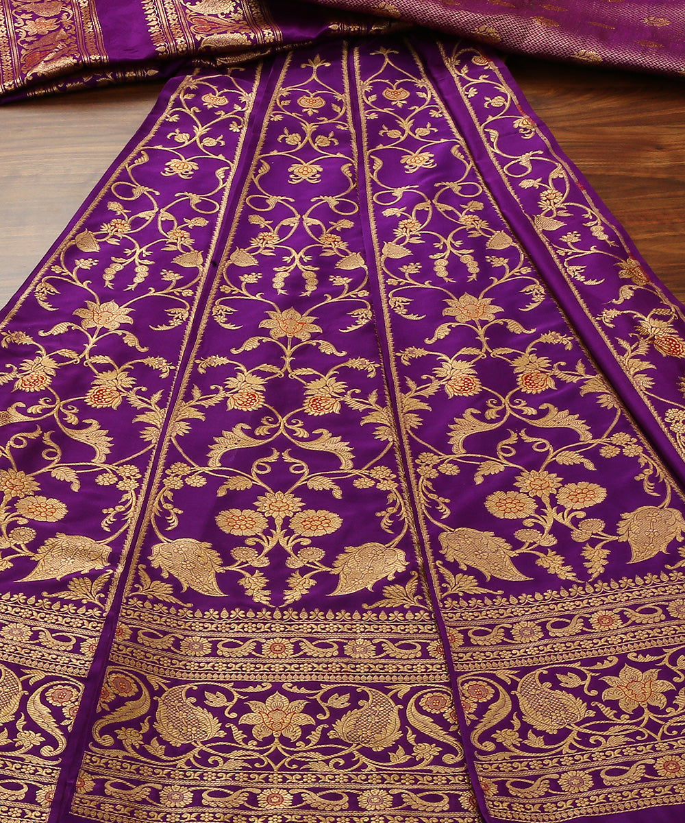 Purple_Handloom_18_Kali_Pure_Katan_Silk_Banarasi_Lehenga_With_Zari_Tanchoi_Blouse_WeaverStory_02