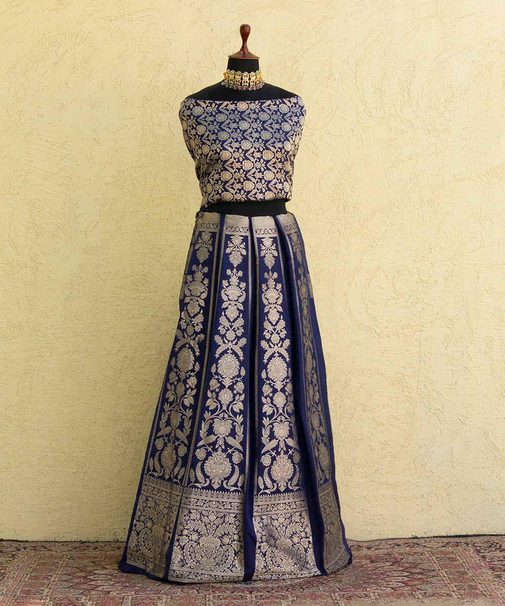 Blue_Handloom_Pure_Katan_Silk_Banarasi_Lehenga_WeaverStory_01