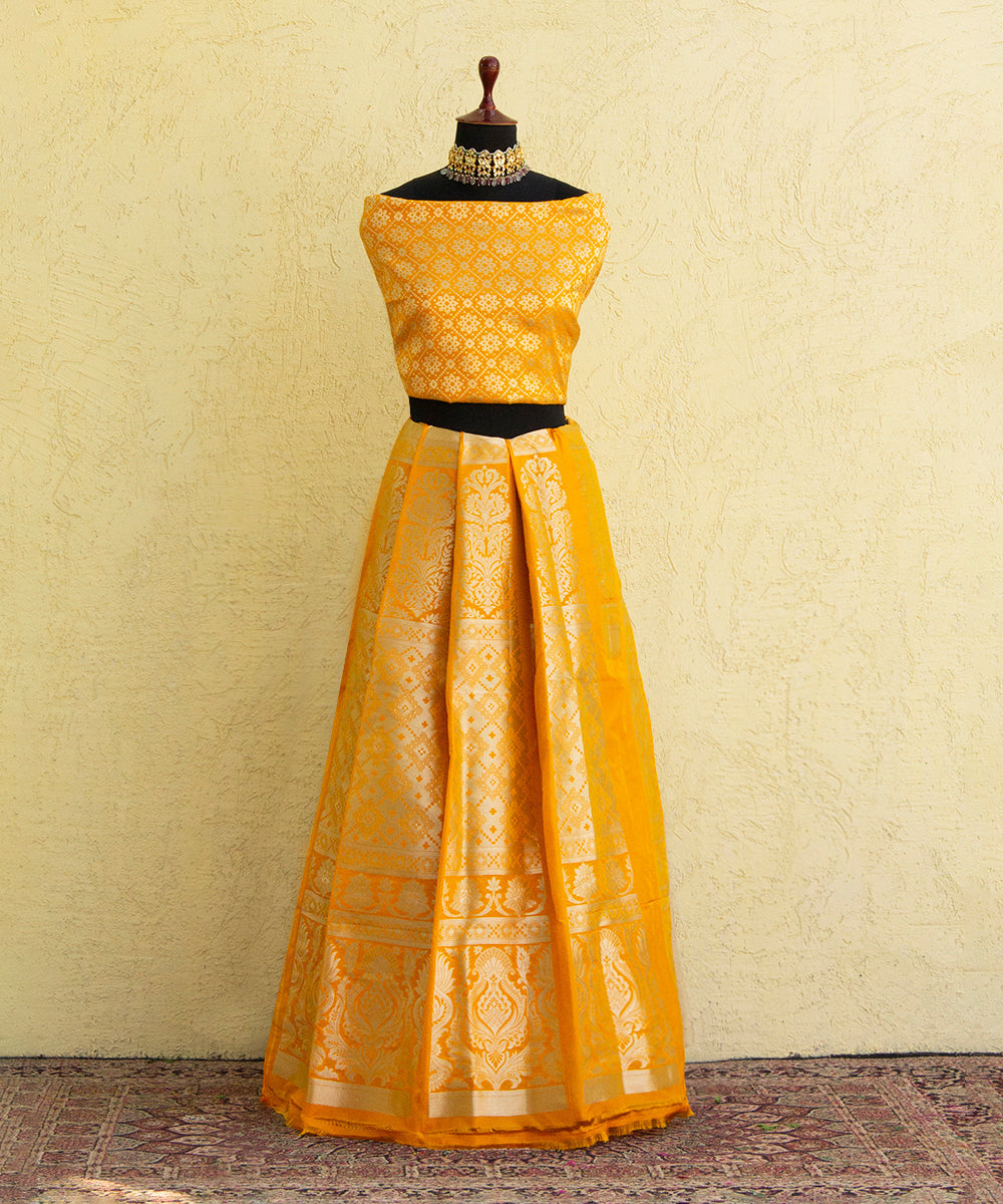 Handloom_Mustard_Yellow_Pure_Katan_Silk_Banarasi_Lehenga_WeaverStory_01