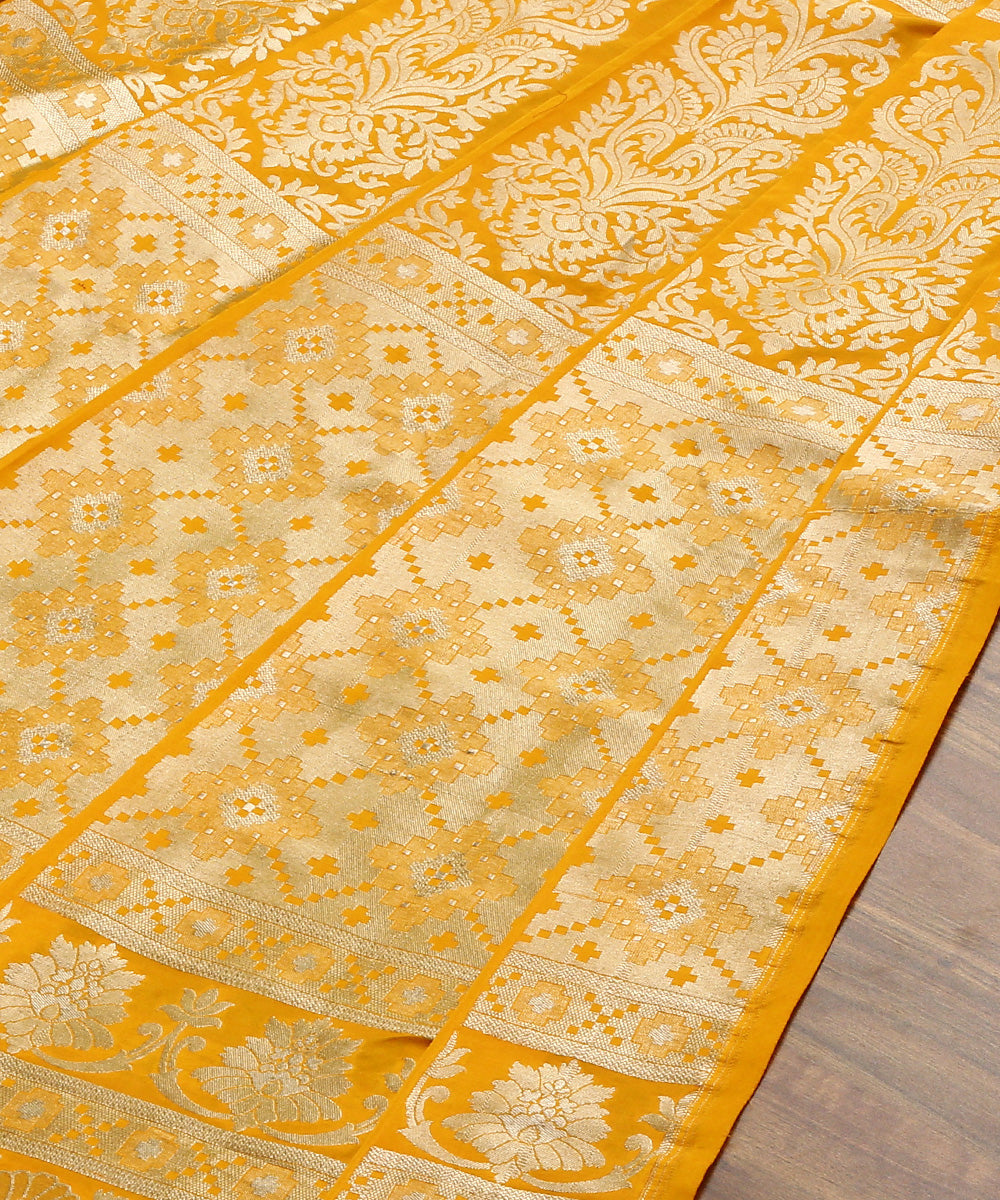 Handloom_Mustard_Yellow_Pure_Katan_Silk_Banarasi_Lehenga_WeaverStory_04