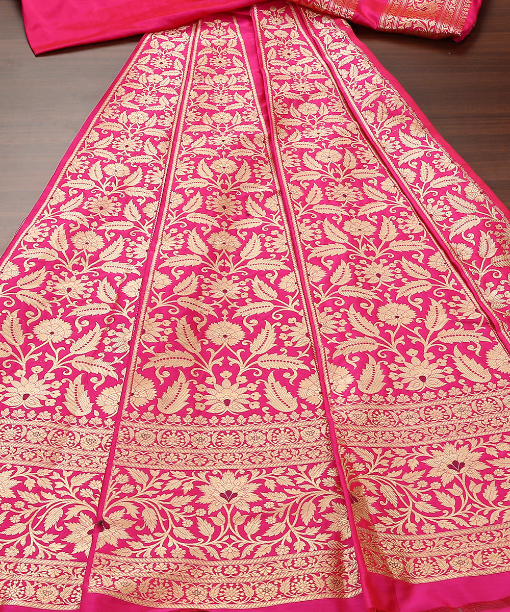 Handloom_Rani_Pink_Pure_Katan_Silk_Banarasi_Lehenga_With_Meenakari_WeaverStory_02