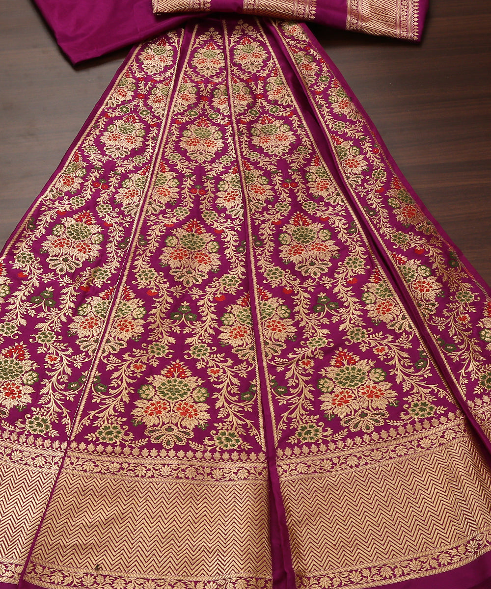 Purple_Handloom_Firdaus_Pure_Katan_Silk_Banarasi_Lehenga_WeaverStory_02