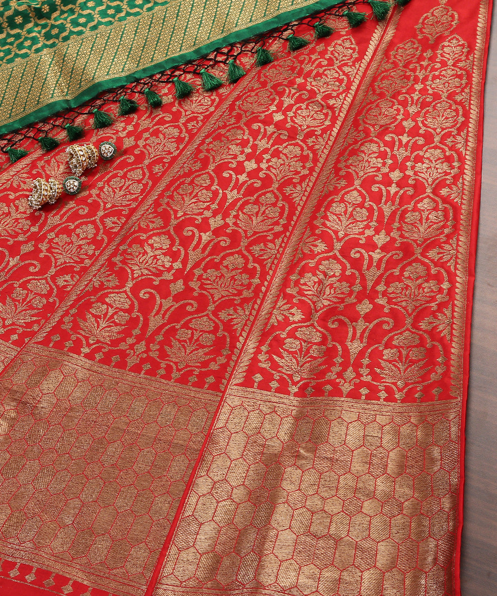 Handloom_Red_Pure_Katan_Silk_Banarasi_Lehenga_with_Antique_Zari_WeaverStory_01