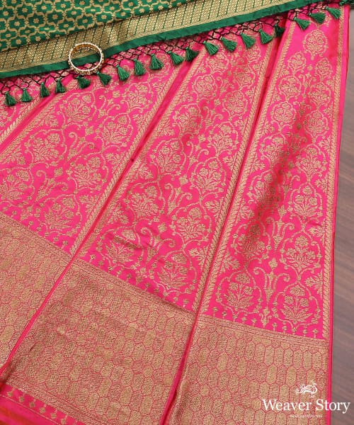 Pink_Handloom_Antique_Zari_Pure_Katan_Silk_Banarasi_Lehenga_WeaverStory_01