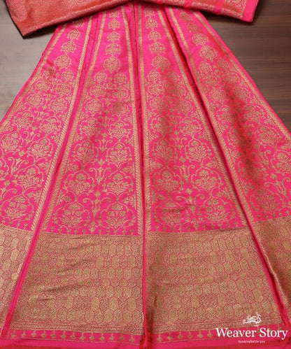 Pink_Handloom_Antique_Zari_Pure_Katan_Silk_Banarasi_Lehenga_WeaverStory_02