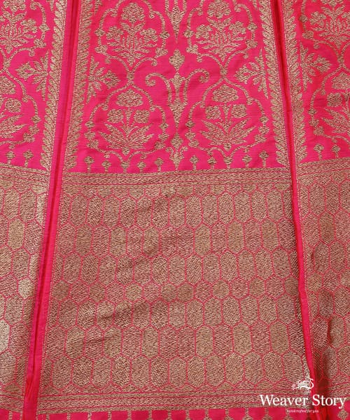 Pink_Handloom_Antique_Zari_Pure_Katan_Silk_Banarasi_Lehenga_WeaverStory_04