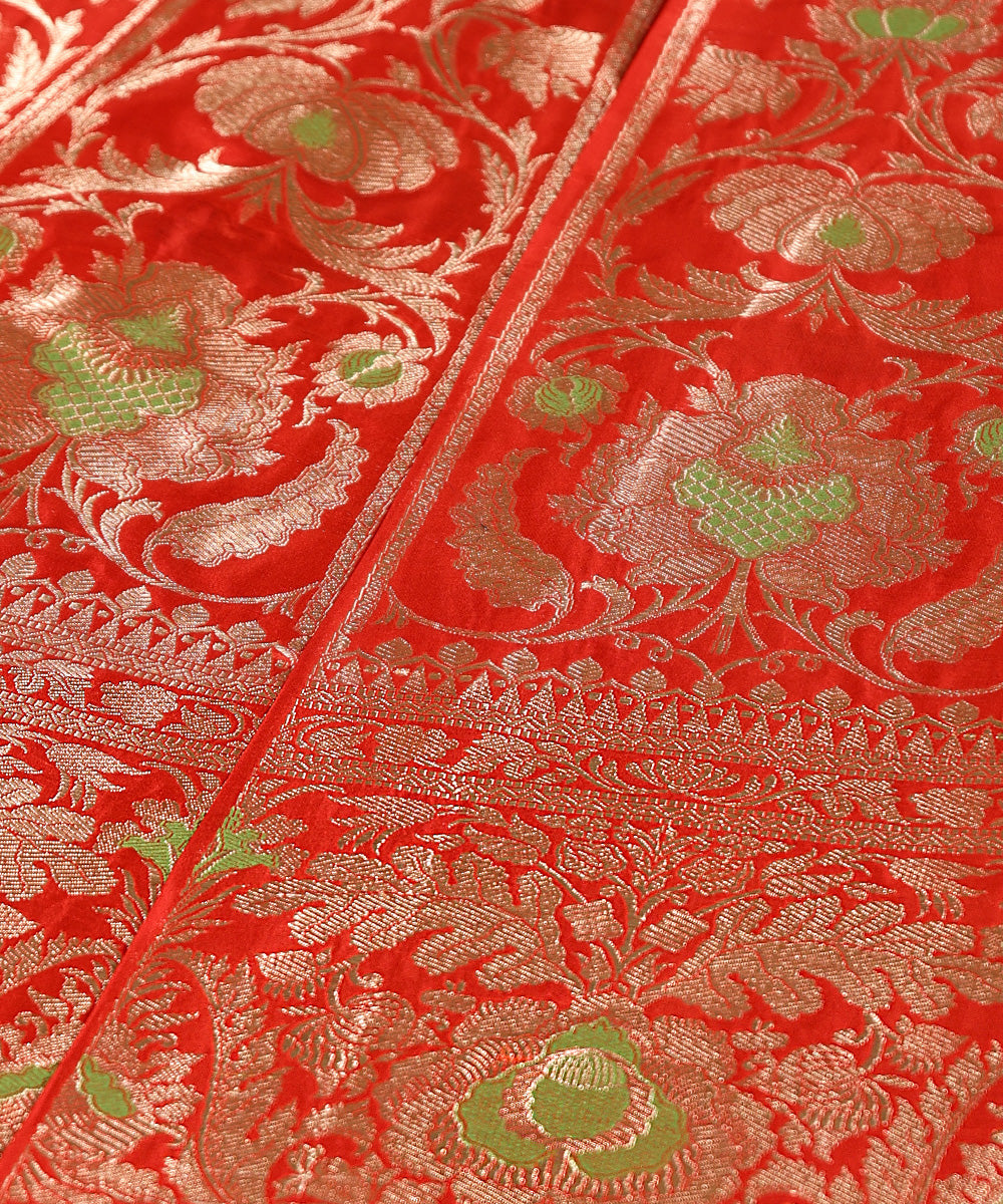 Red_Handloom_Pure_Katan_Silk_Banarasi_Lehenga_With_Cutwork_Weave_WeaverStory_04