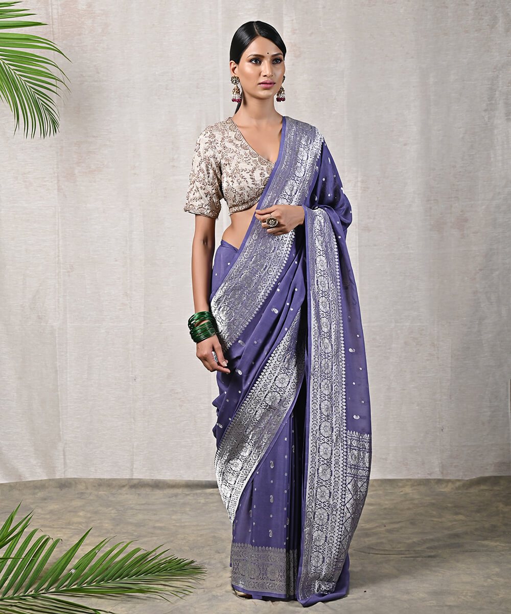 Light_Purple_Handloom_Banarasi_Georgette_Saree_with_Silver_Zari_Work_WeaverStory_02