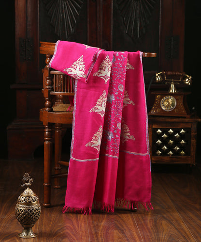 Rani_Pink_Floral_Boota_Handwoven_Pure_Pashmina_Stole_WeaverStory_01