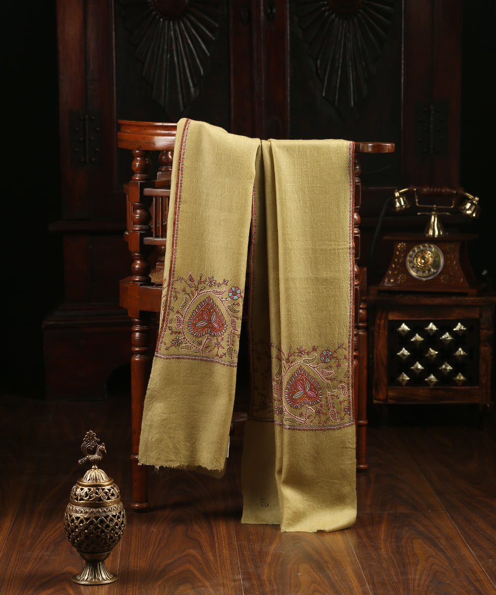 Lime_Yellow_Handwoven_Pure_Pashmina_Stole_with_Baharan_Work_WeaverStory_01