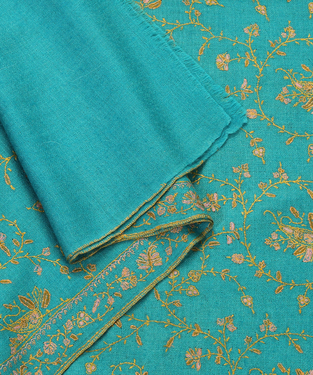 Turquoise_Handwoven_Pure_pashmina_Stole_with_Sozni_Jaal_Embroidery_WeaverStory_02
