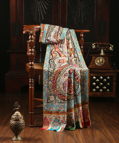 Pure Pashmina Shawl with Sozni, Kalamkari and Jamawar Embroidery – tagged  Multicolor stole – WeaverStory