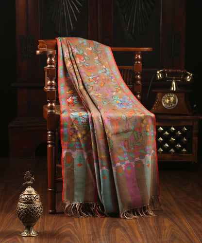 Pure Pashmina Shawl with Sozni, Kalamkari and Jamawar Embroidery –  WeaverStory