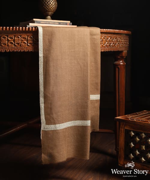 Handwoven_Brown_Pure_Pashmina_Ladies_Shawl_With_Soznikari_WeaverStory_01