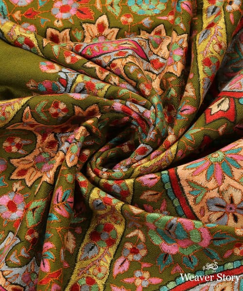 Handwoven Brocade Silk Scarf/Shawl India