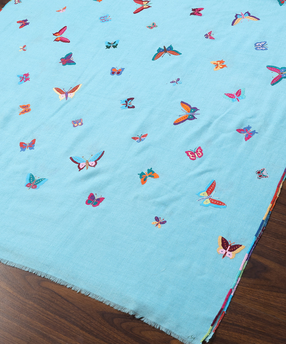 Handwoven_Sky_Blue_Pure_Pashmina_Shawls_Butterfly_With_Paper_Mache_Work_WeaverStory_03