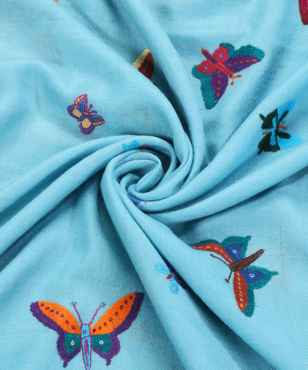 Handwoven_Sky_Blue_Pure_Pashmina_Shawls_Butterfly_With_Paper_Mache_Work_WeaverStory_05