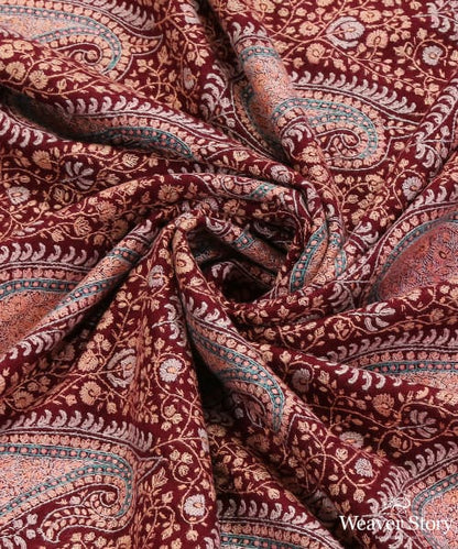 Maroon_Handwoven_Jamawar_Pure_Pashmina_Shawl_With_Heavy_Soznikari_Work_WeaverStory_05