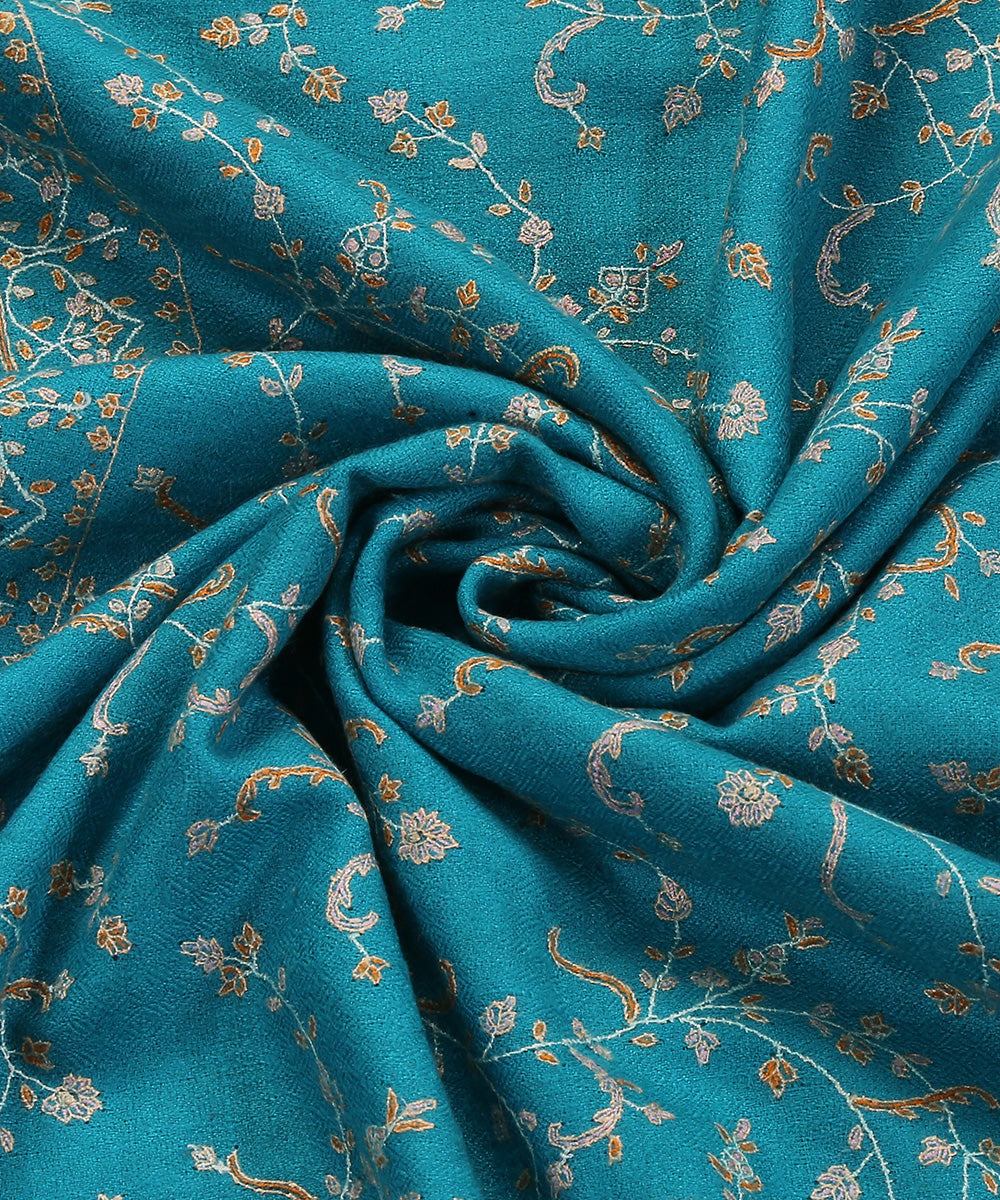 Handwoven Firoji Pure Pashmina Shawl With Soznikari Work Shawls