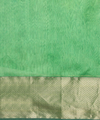 Teal_And_Green_Handloom_Pure_Cotton_Silk_Maheshwari_Saree_With_Gold_Zari_Booti_WeaverStory_04