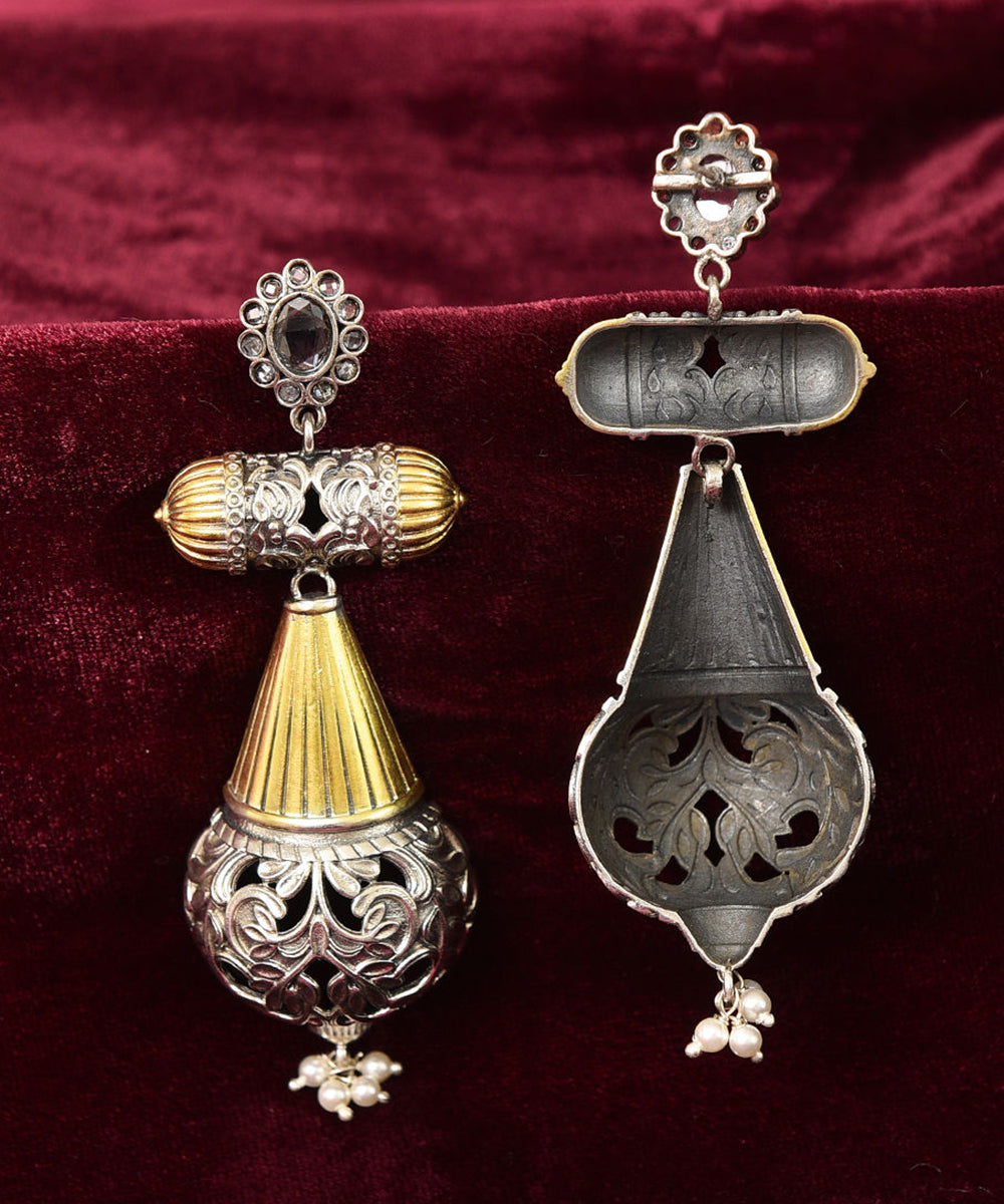 Tingiri_Handcrafted_Pure_Silver_Earrings_With_Pearl_Tassels_WeaverStory_03
