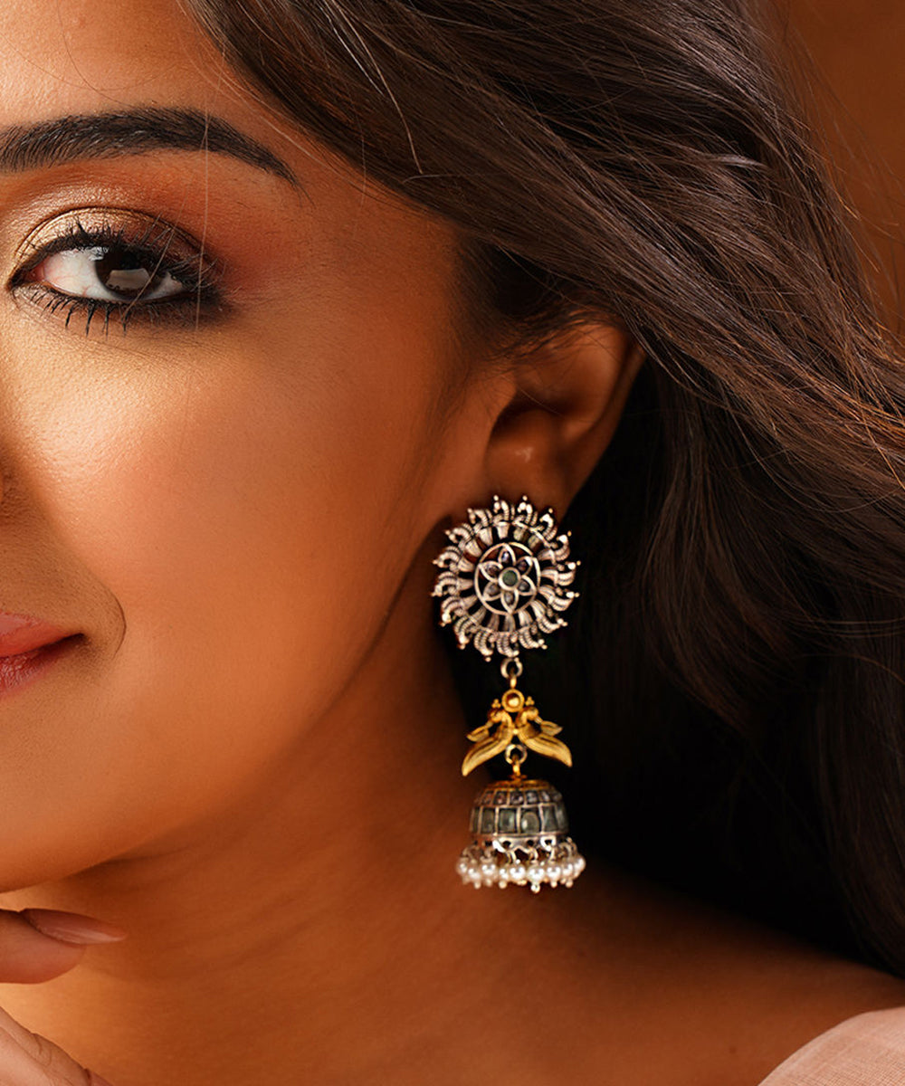 Sovhona_Handcrafted_Pure_Silver_Jhumki_With_Pearls_WeaverStory_01