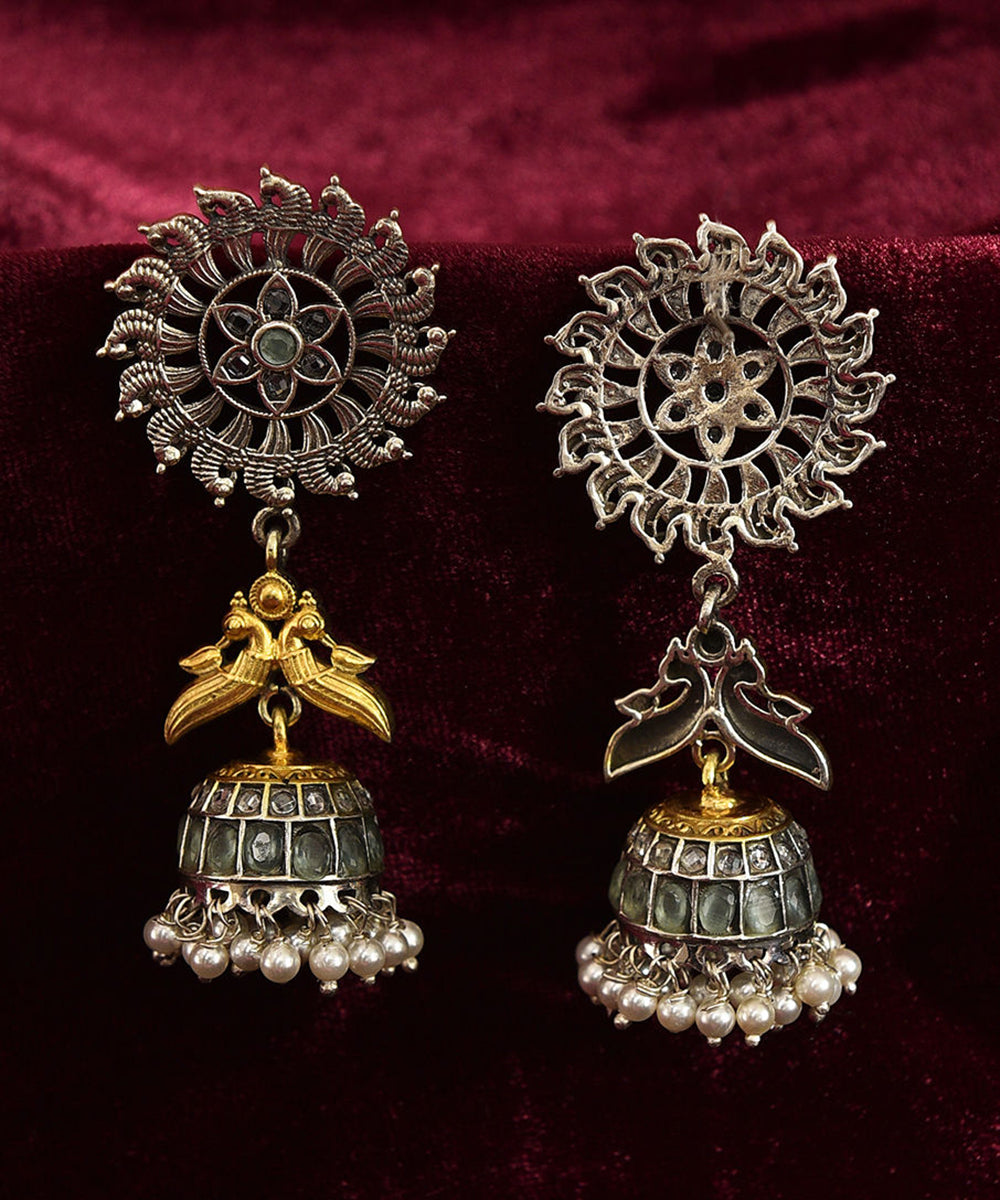 Sovhona_Handcrafted_Pure_Silver_Jhumki_With_Pearls_WeaverStory_03