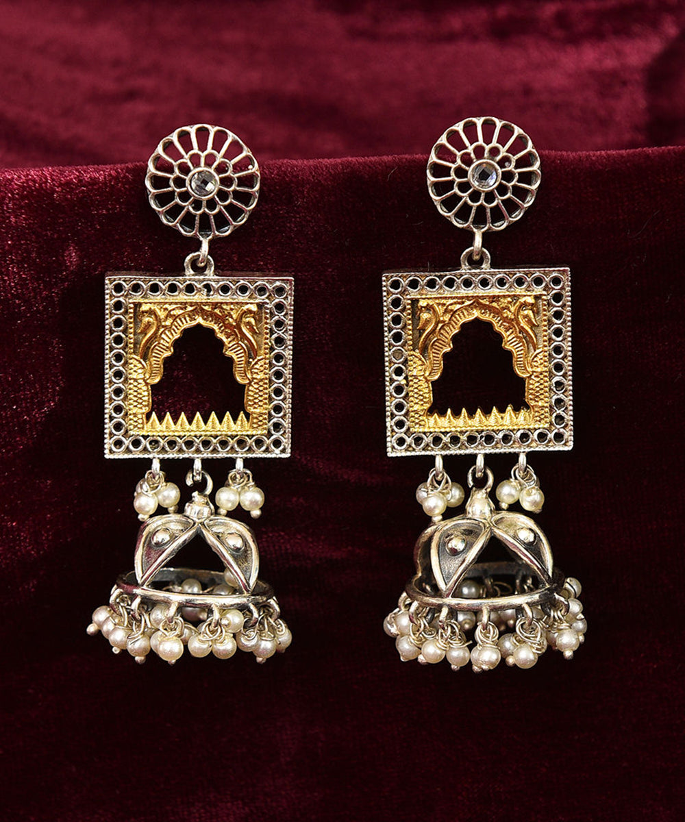 Nripati_Handcrafted_Pure_Silver_Earrings_With_Pearls_WeaverStory_02