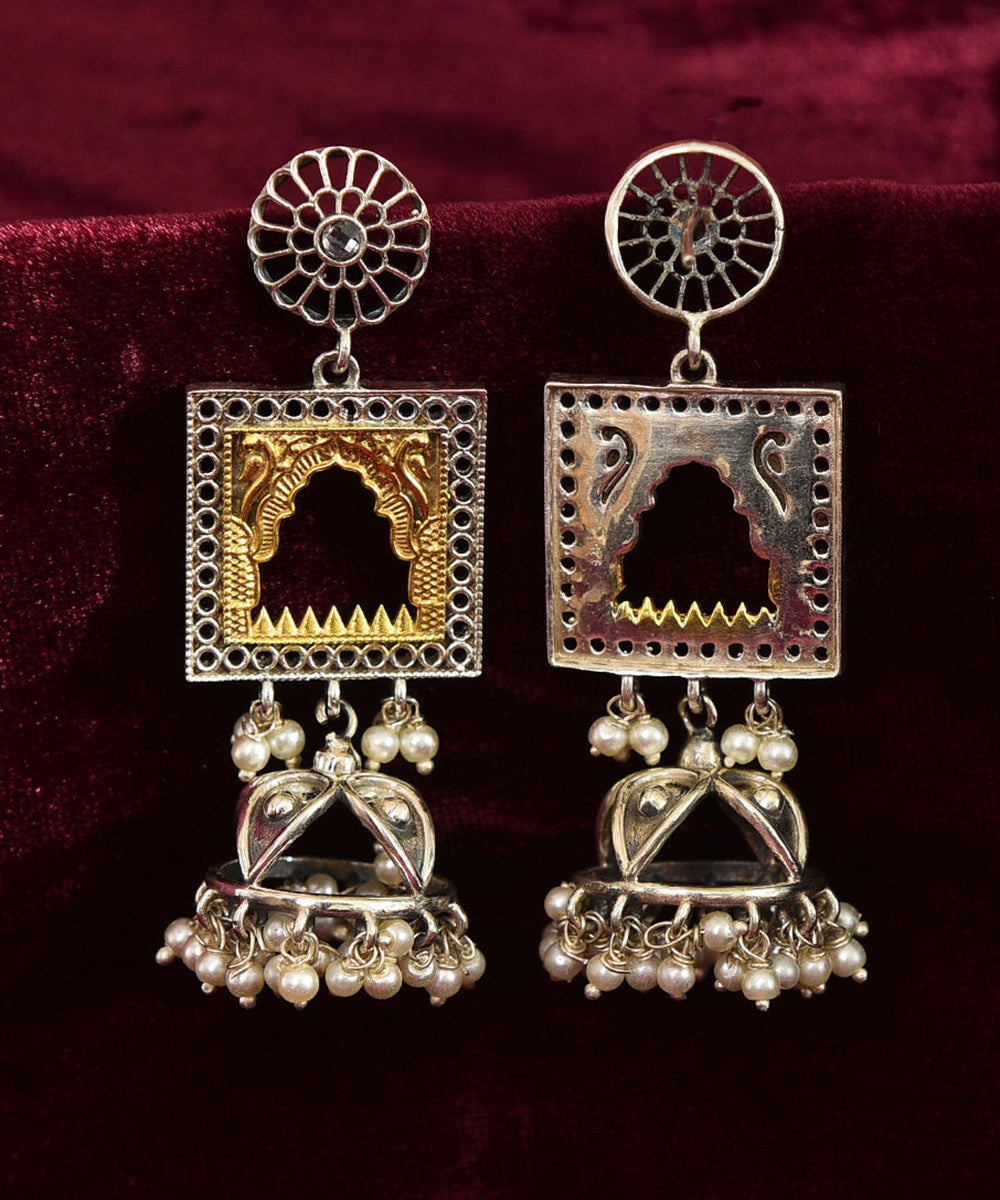 Nripati_Handcrafted_Pure_Silver_Earrings_With_Pearls_WeaverStory_03